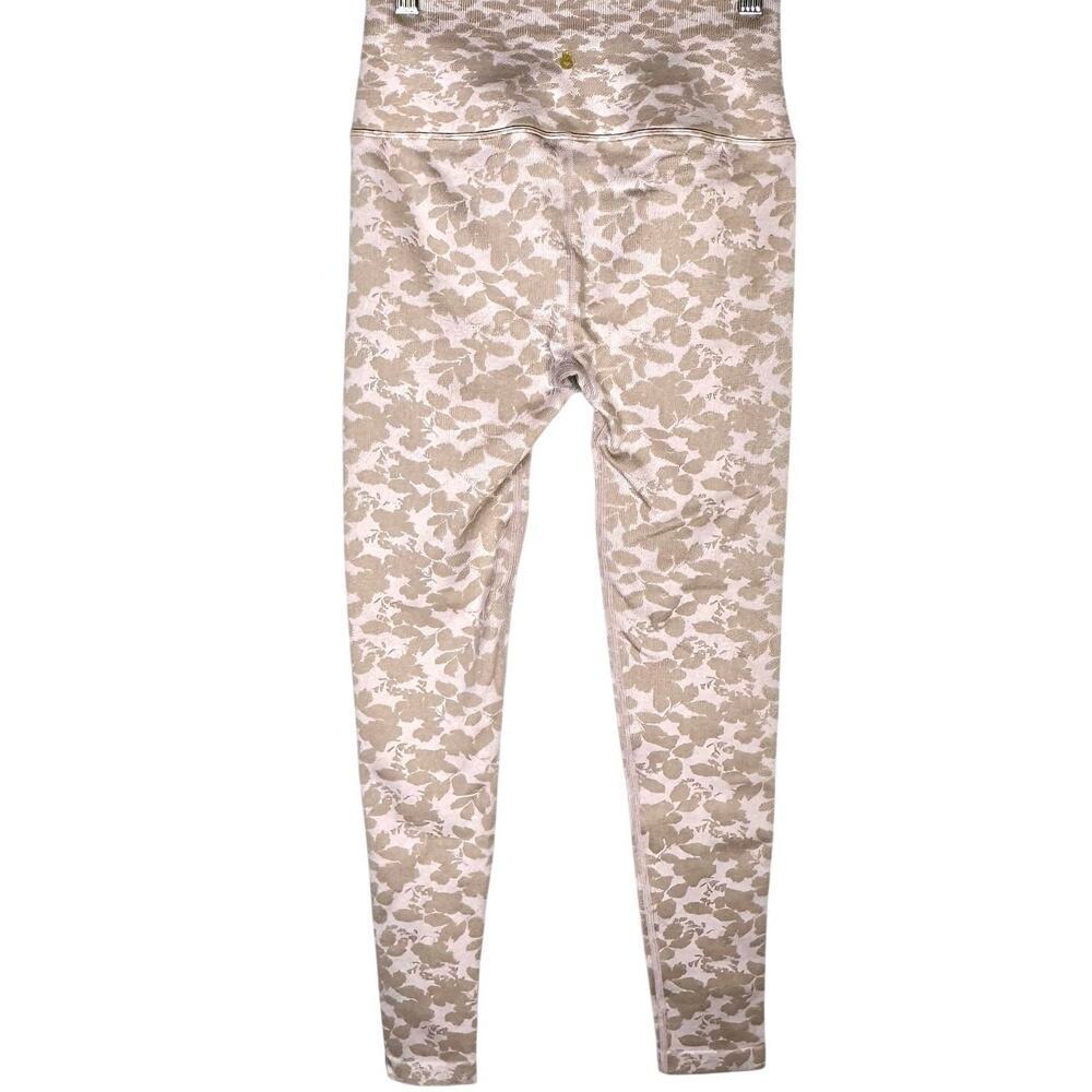 Spiritual Gangster Pink/Tan Love Sculpt Jacquard High Rise Leggings Women's M/L - Picture 2 of 5